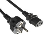 Netzkabel Europa CEE 7/7 gerade auf C13, 0,75mm², VDE, schwarz, Länge 1,80m